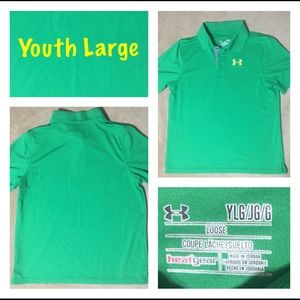 Kelly Green Under Armour Dri Fit Polo youth Large